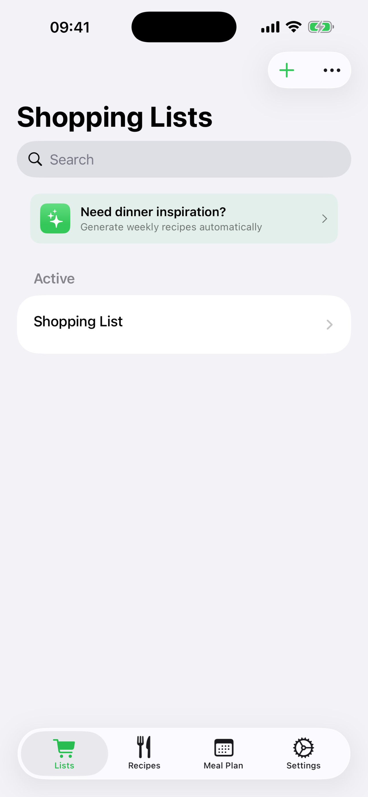 Smart shopping lists organized by category